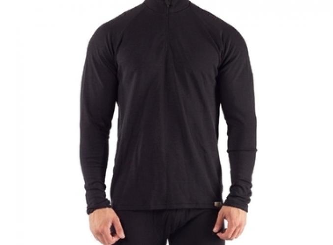 Футболка мужская Wamur с длинным рукавом, шерсть 220 г/м2, цвет чёрный, XL