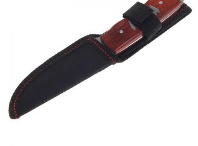 Нож с ручкой дерево 17*2,5*3,5 см. с металлическими вставками на рукояти