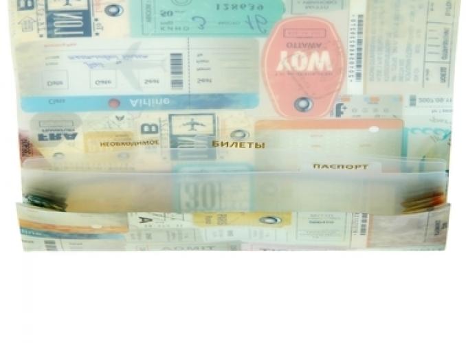 Туристический конверт для документов + бирка для чемодана Билеты