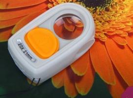 Лупа компактная х10 LED, компас, петля для ношения d=21мм,  3,5*5,5см