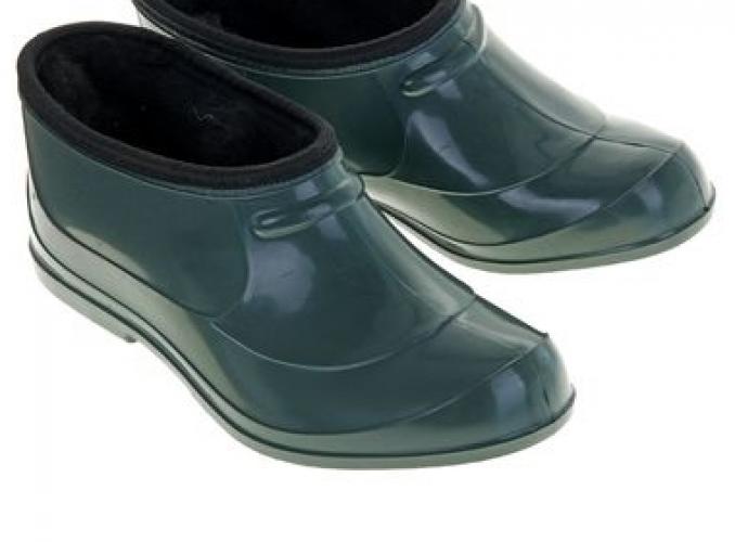 Галоши зеленые утепленные, мех, р. 36