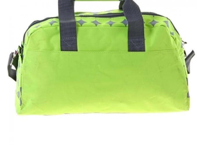 Сумка дорожная Круги, 1 отдел, 3 наружных кармана, длинный ремень, зелёная