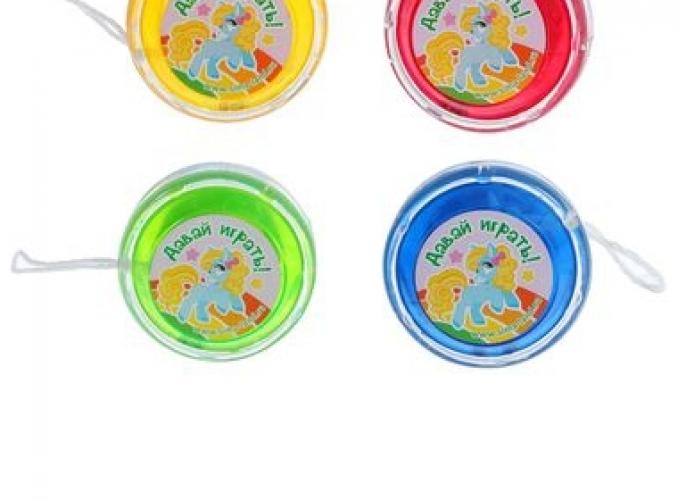 Йо-Йо Давай играть+ шарики внутри, d=4,7см цвета МИКС