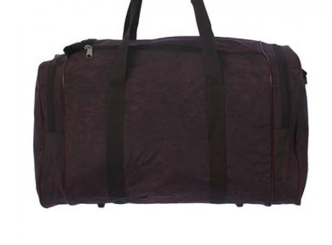 Сумка спортивная, 1 отдел, 2 наружных кармана, длинный ремень, коричневая