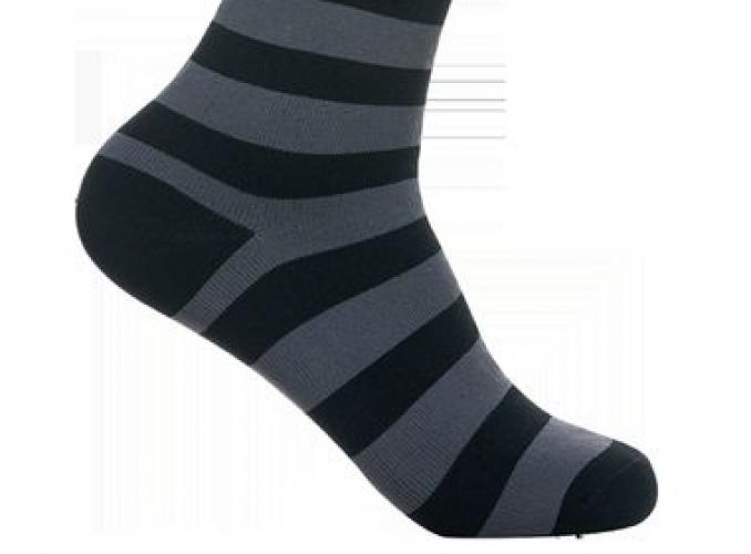 Носки водонепроницаемые L Dexshell Ultralite Bamboo Black grey stripe DS643
