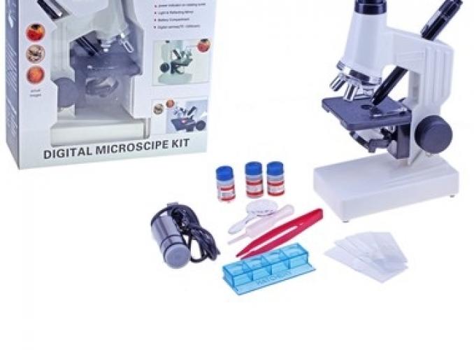 Микроскоп сувенирный Прогрессивный натуралист 1200х, USB провод -для вывода на компьютер, набор для исследований