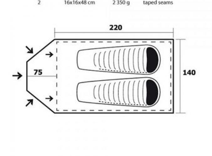 Палатка Trimm Extreme X3MM-DSL, оранжевая 2, 145/75 x (250+60) x 110 см