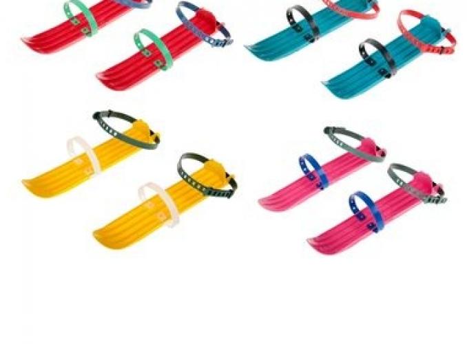 Мини-лыжи малые, 2 ремня, цвета МИКС