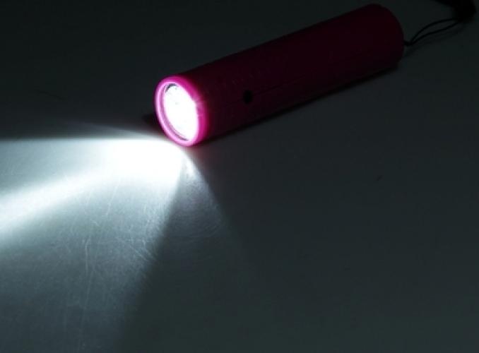 Фонарик аккумуляторный Экспедиция 1 диод, лазер, 220v, евро, цвета МИКС