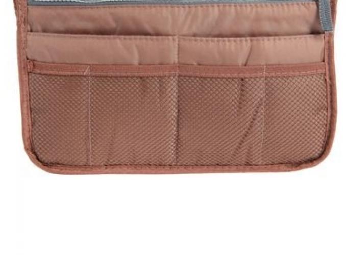 Косметичка дорожная на молнии, 3 отдела, 10 карманов, бордовая