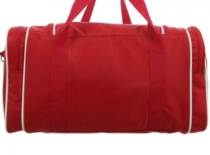 Сумка дорожная 1 отдел, 3 наружных кармана, длинный ремень, красная