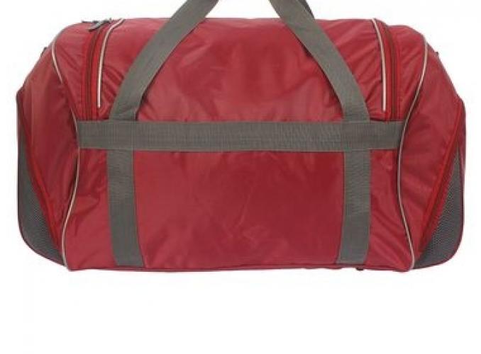 Сумка дорожная на молнии, 1 отдел, 1 наружный карман, бордовая