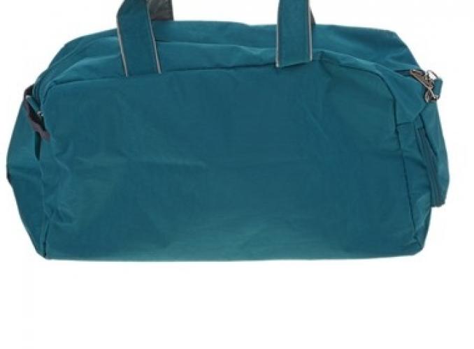 Сумка спортивная на молнии, 1 отдел, 4 наружных кармана, длинный ремень, бирюзовый/серый