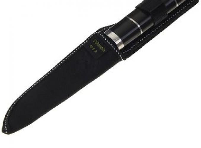 Нож разделочный, рукоять дерево, 3 металлических кольца, д.л. 13,6 см, д.р. 12 см