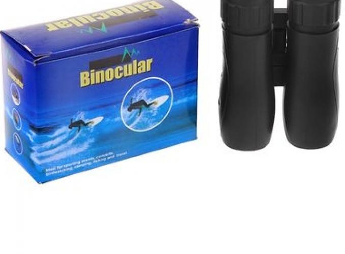 Бинокль 10х21 чёрный рифленый зелёное стекло Комета 11,8х8х4 см