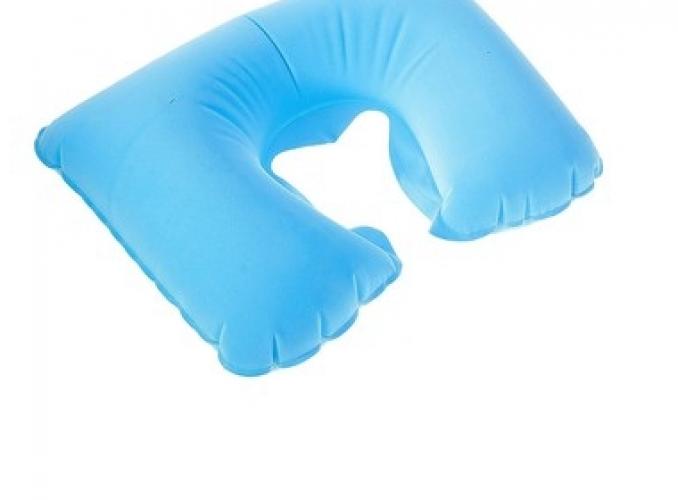 Подушка дорожная надувная, цвет голубой