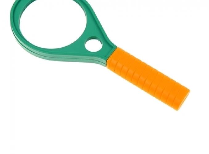 лупа зеленая с ручкой оранж х5 d=60мм Капля 17см