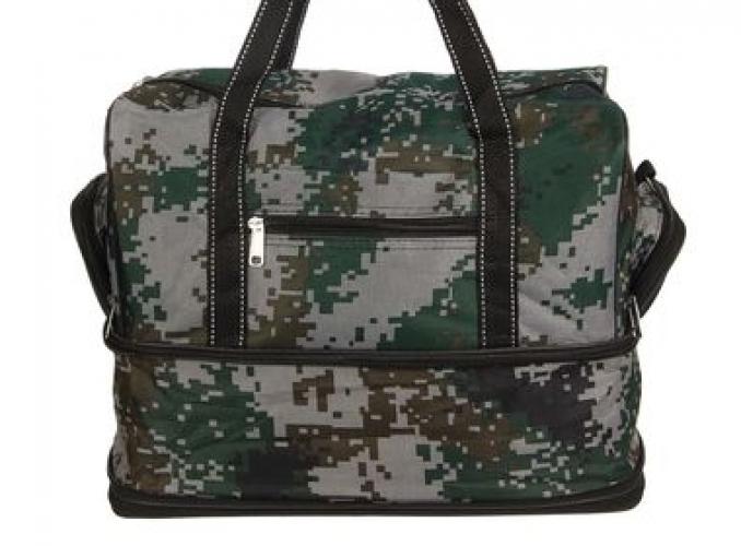 Сумка спортивная на молнии Рокки, 1 отдел с расширением, 3 наружных кармана, длинный ремень, цвет хаки