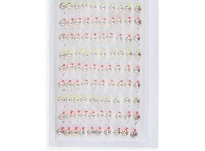 Мормышка литая Шар d6 серебро с кембриком, набор100шт