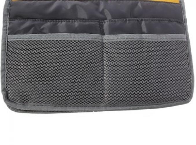 Косметичка дорожная на молнии, 3 отдела, 10 карманов, серая