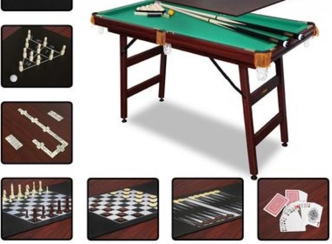 Бильярдный стол Fortuna Пул 4фт 9в1 с комплектом аксессуаров