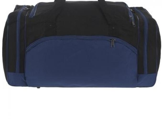 Сумка спортивная на молнии Океан, 1 отдел, 3 наружных кармана, чёрный/синий