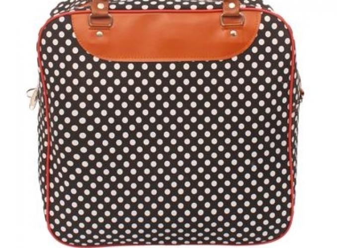 Сумка дорожная Горох, 1 отдел, наружный карман, длинный ремень, черно-белая