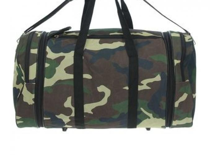 Сумка спортивная на молнии Камуфляж, 1 отдел, 2 наружных кармана, длинный ремень, МИКС
