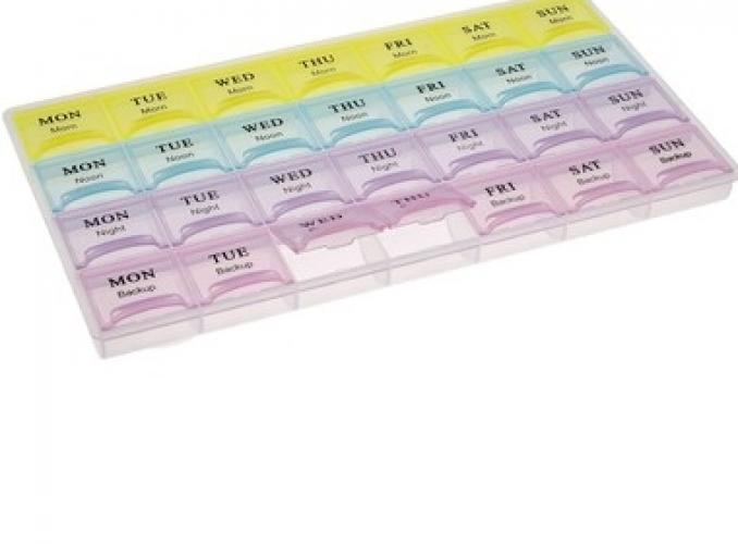 Таблетница-органайзер Неделька, 28 секций, МИКС