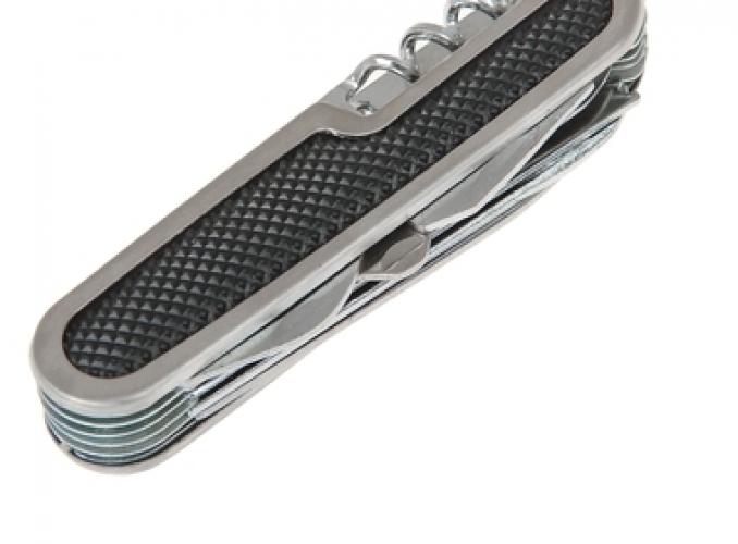 Нож многофункциональный 10в1, рукоять прорезиненая, черный