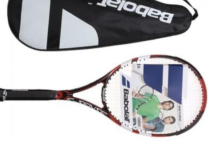 Теннисная ракетка E-Sense, черно- красный, с натяжкой (ручка 3)