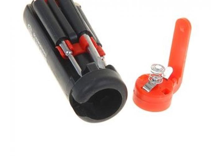 Фонарик функциональный, 4 диода, набор из 5 отверток, зажим