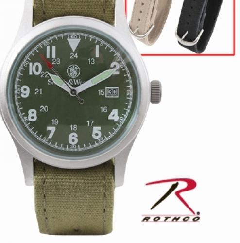 Военные часы Smith And Wesson оливковые  ― настоящий военторг амуниция для экстрима дачи форменную одежду, обувь, головные уборы, снаряжение,  наш военторг станет лучшим местом для совершения покупок. Обратившись к нам, вы получаете выгодные расценки и гарантированно высокое качество продукции.8(495)642-32-56    voentorg.moscow     1734@bk.ru    В нашем каталоге представлены наиболее популярные и пользующиеся большим спросом товарные позиции. Ассортимент в наличии гораздо шире и постоянно пополняется интересными новинками. Всегда в наличии широкий выбор фурнитуры, шевронов, нашивок, знаков; также представлена сувенирная продукция в большом ассортименте. Армейский магазин – широкий выбор военных товаров  Армейский интернет-магазин  Фронт - это широкий выбор товаров военного и тактического направления:      одежды;     снаряжения;     тюнинга на оружие;     различных аксессуаров.  Предлагаемые товары пользуются спросом среди военных и сотрудников силовых структур. Также они популярны среди охотников, туристов и любителей практичной одежды милитари стиля.  Посетив наш магазин военторг в Москве, вы можете быть уверены в качестве и оригинальности изделий. Мы работаем напрямую с известными мировыми брендами военного и тактического снаряжения: Snugpak, ESS, Arktis, Kitanica, Aimpoint, Camelbak, Propper, EBERLESTOCK, CAA, Crye Precision, Outdoor Research и Under Armour. А также с производителями практичной и стильной одежды милитари от Schott Nyc. и Alpha industries. Реализуем армейские товары по выгодным ценам, без посреднических надбавок.  Изучив наш сайт, вы найдёте товары и других популярных брендов военно-тактического направления. Приобрести необходимую одежду и экипировку в Москве вы можете, посетив наши розничные военные магазины. Есть служба курьерской доставки. Наш военторг осуществляет отправку товаров по России. Для этого необходимо оформить заказ на сайте.  Если вы затрудняетесь в выборе - специалисты нашего магазина проконсультируют вас. Многие наши сотрудники увлекаются страйкболом, охотой, туризмом, практической стрельбой. Есть отслужившие в войсках РФ. Мы сами с удовольствием используем военные товары: как одежду, так и снаряжение из нашего магазина. Всегда готовы поделиться личным опытом и помочь хорошим советом. Магазин военных товаров в Москве – идеальный вариант покупки качественных изделий.