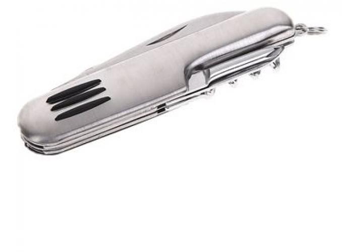 Нож многофункциональный 7в1, рукоять металлик, 3 полоски