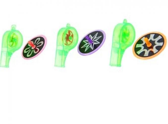 Набор свисток с волчком, цвета МИКС