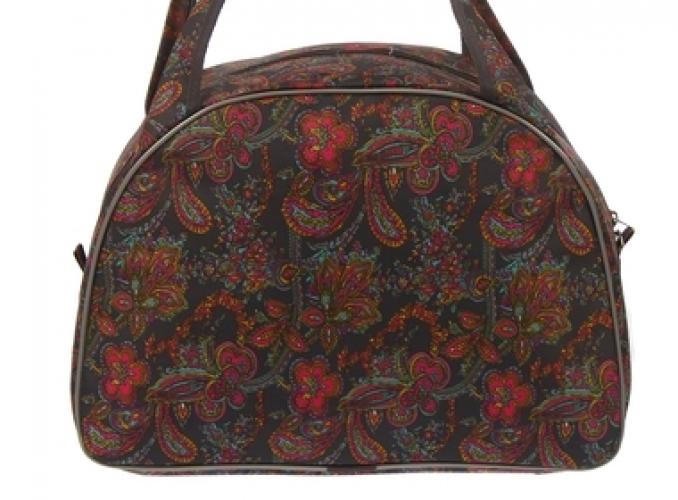 Сумка женская на молнии Огурцы, 1 отдел, серая