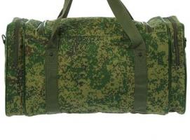 Сумка спортивная на молнии Камуфляж, 1 отдел, 1 наружный и 2 боковых кармана, длинный ремень, цвет хаки
