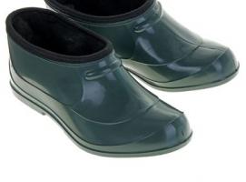 Галоши зеленые утепленные, мех, р. 36