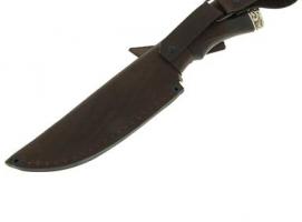 Нож нескладной Галеон, дамасская сталь, литье,черное дерево