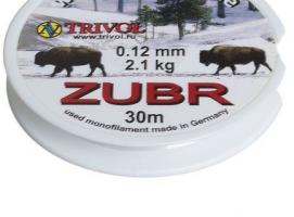 Леска Zubr-1, 30 м, d=0,12 мм
