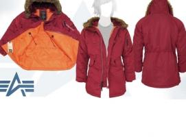Куртка утеплённая женская N-3B W Parka Alpha Industries Commander Red, L