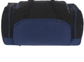 Сумка спортивная на молнии Океан, 1 отдел, 3 наружных кармана, чёрный/синий