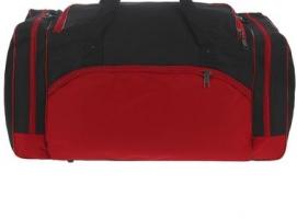 Сумка спортивная на молнии Океан, 1 отдел, 3 наружных кармана, чёрный/красный