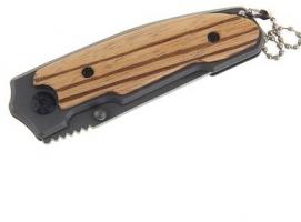 Нож складной неавтоматический с фиксатором, рукоять зебрано