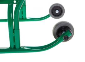 Санки Кирюша-7К с толкателем, колёсиками, цвет зелёный