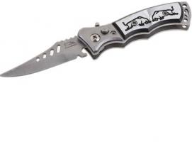 Нож складной автоматический, рукоять с рисунком