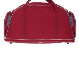 Сумка дорожная на молнии, трансформер, 1 отдел, 3 наружных кармана, длинный ремень, бордовый/серый