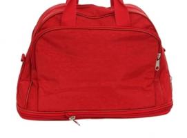 Сумка дорожная на молнии, трансформер, 1 отдел, 2 наружных кармана, длинный ремень, красная