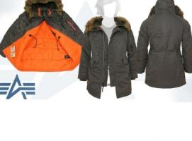 Куртка утеплённая женская N-3B W Parka Alpha Industries Replica Grey, L