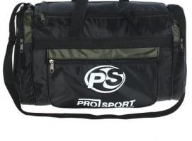 Сумка спортивная 40*20*22, 1 отд на молнии, черный/хаки